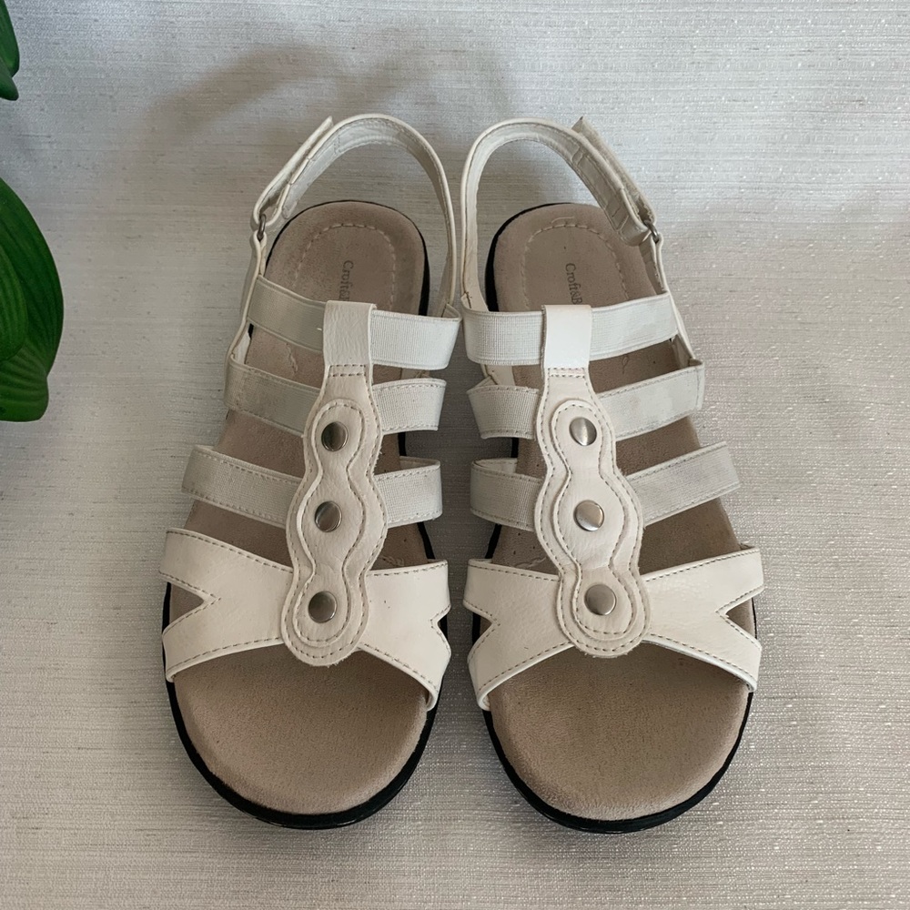Craft&Barrow White Strappy Elastic Sandals Woman’s 9M